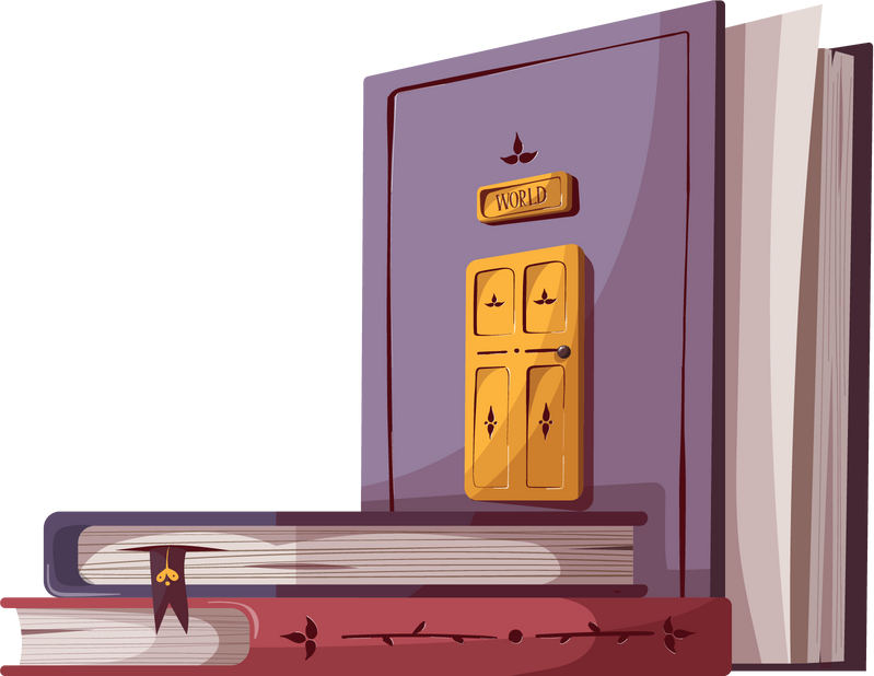 Book with door illustration