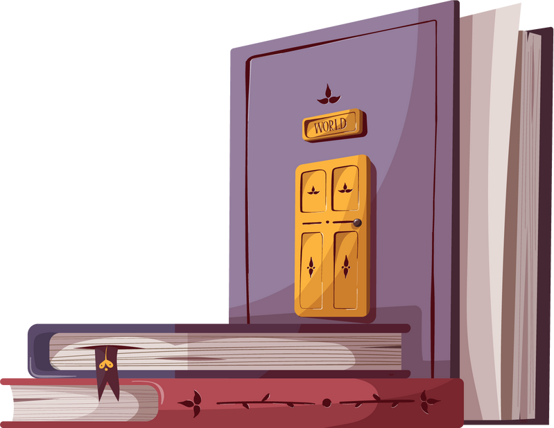 Book with door illustration